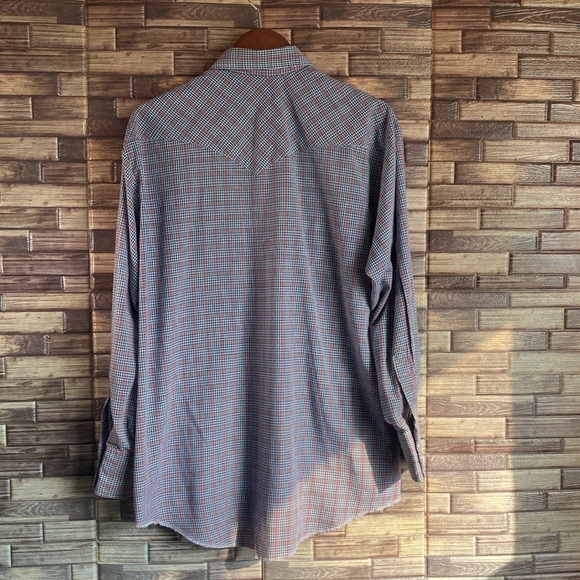 Vintage 1990s Saddlebrook Wrangler Style Western Wear Button Up Plaid Shirt XL - Picture 4 of 9
